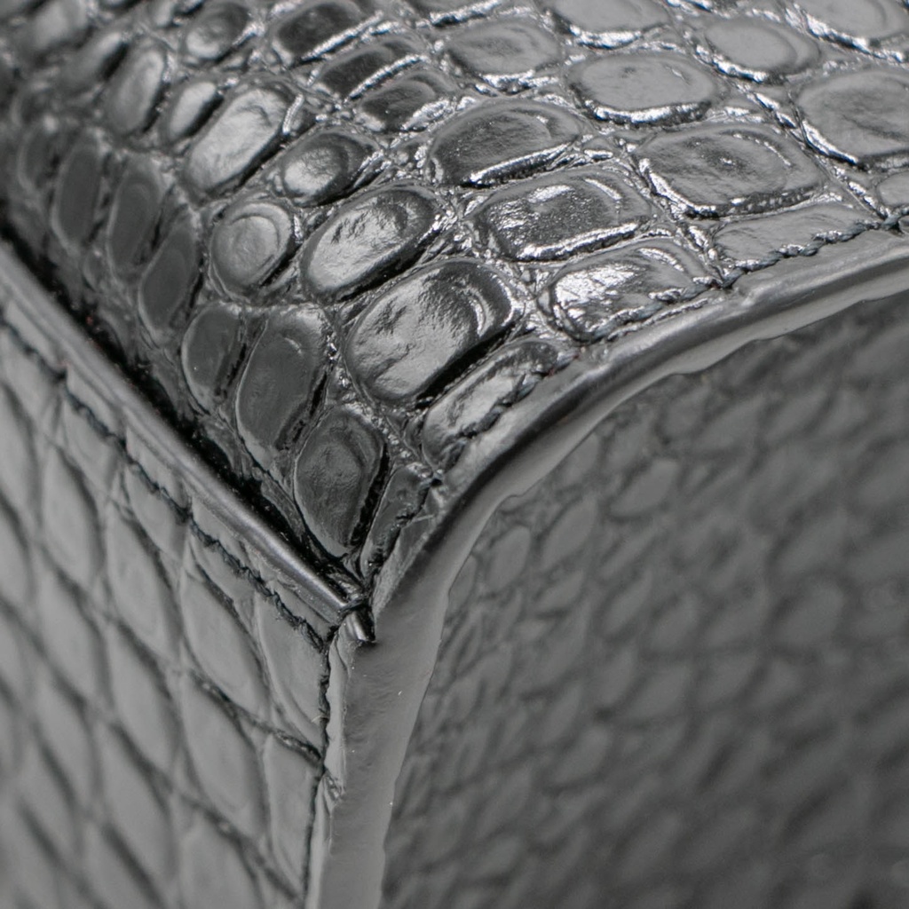 Saint Laurent Manhattan Embossed Shoulder Bag Black