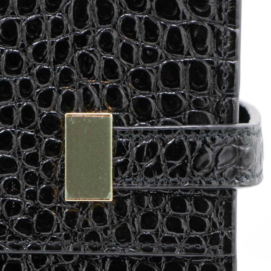 Saint Laurent Manhattan Embossed Shoulder Bag Black