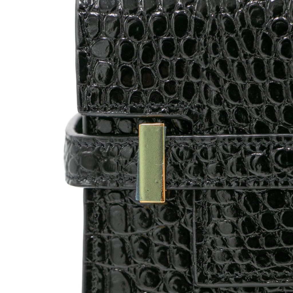 Saint Laurent Manhattan Embossed Shoulder Bag Black