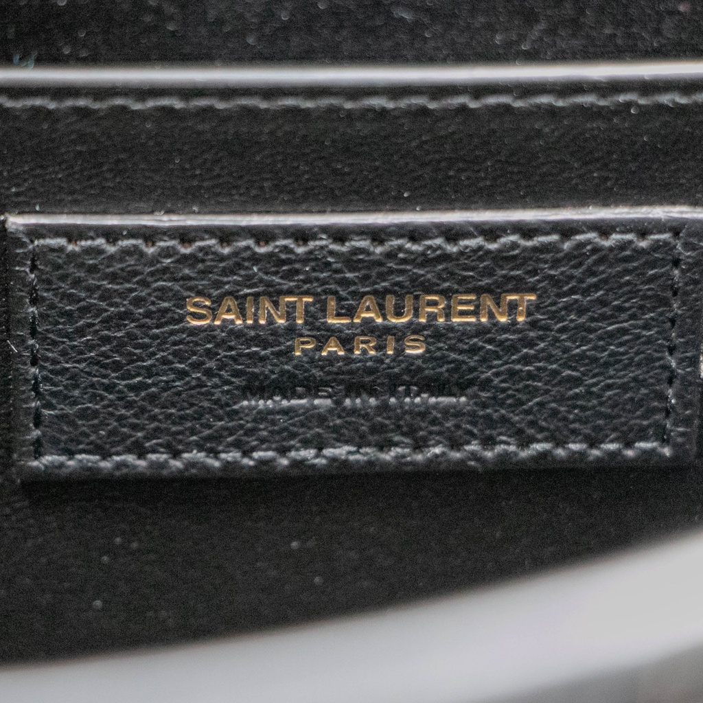 Saint Laurent Manhattan Embossed Shoulder Bag Black