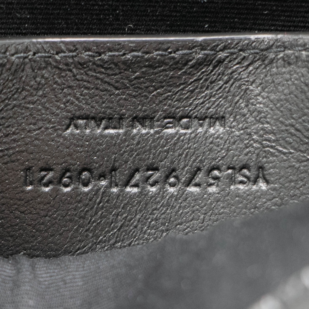 Saint Laurent Manhattan Embossed Shoulder Bag Black