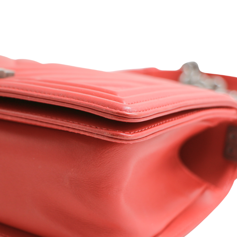 Chanel Calfskin Chevron Quilted Meidum Boy Flap