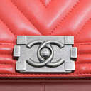 Chanel Calfskin Chevron Quilted Meidum Boy Flap