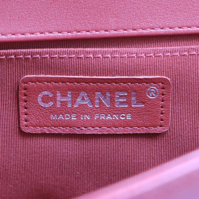 Chanel Calfskin Chevron Quilted Meidum Boy Flap