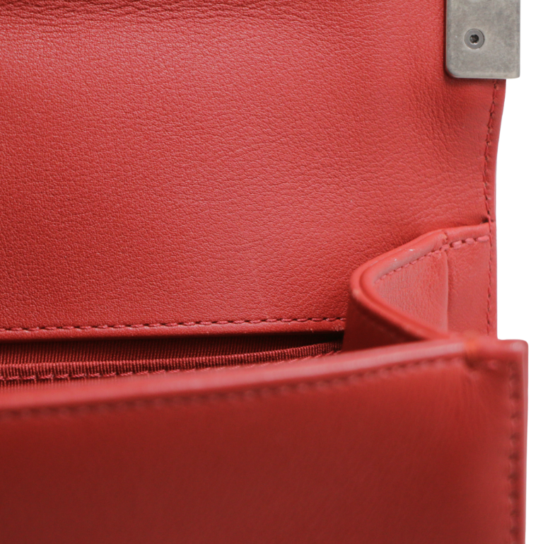 Chanel Calfskin Chevron Quilted Meidum Boy Flap