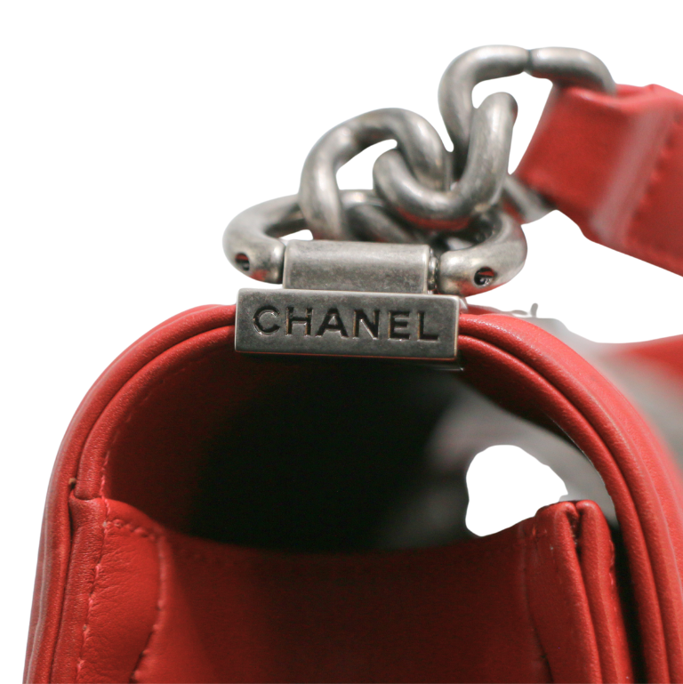 Chanel Calfskin Chevron Quilted Meidum Boy Flap