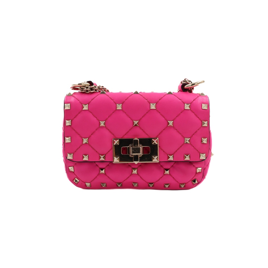 Valentino Pink Leather Micro Rockstud Spike Crossbody Bag
