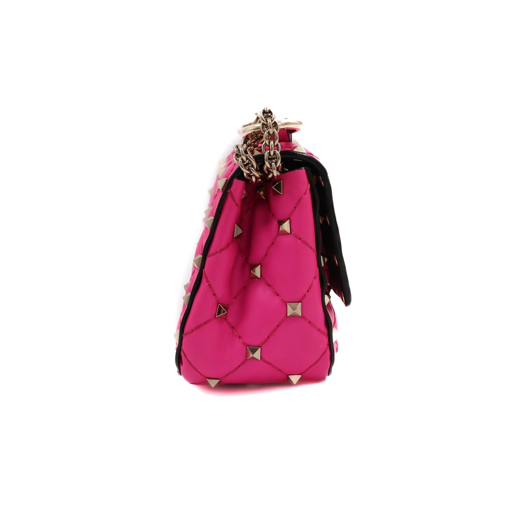 Valentino Pink Leather Micro Rockstud Spike Crossbody Bag