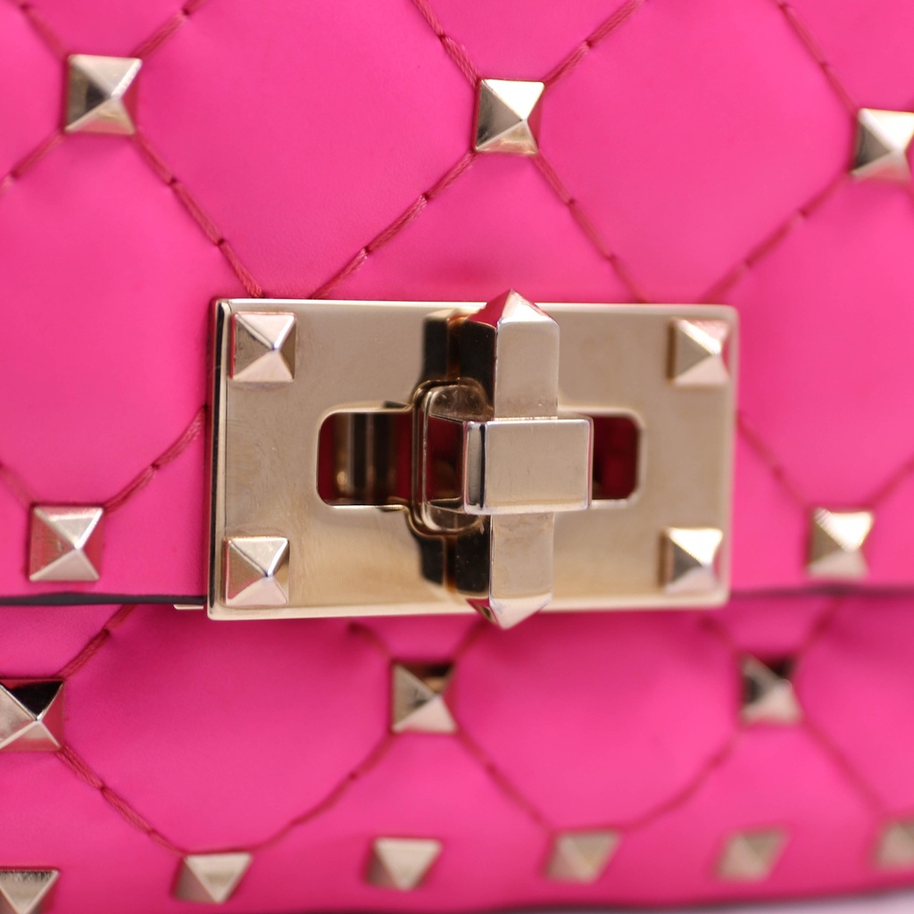 Valentino Pink Leather Micro Rockstud Spike Crossbody Bag