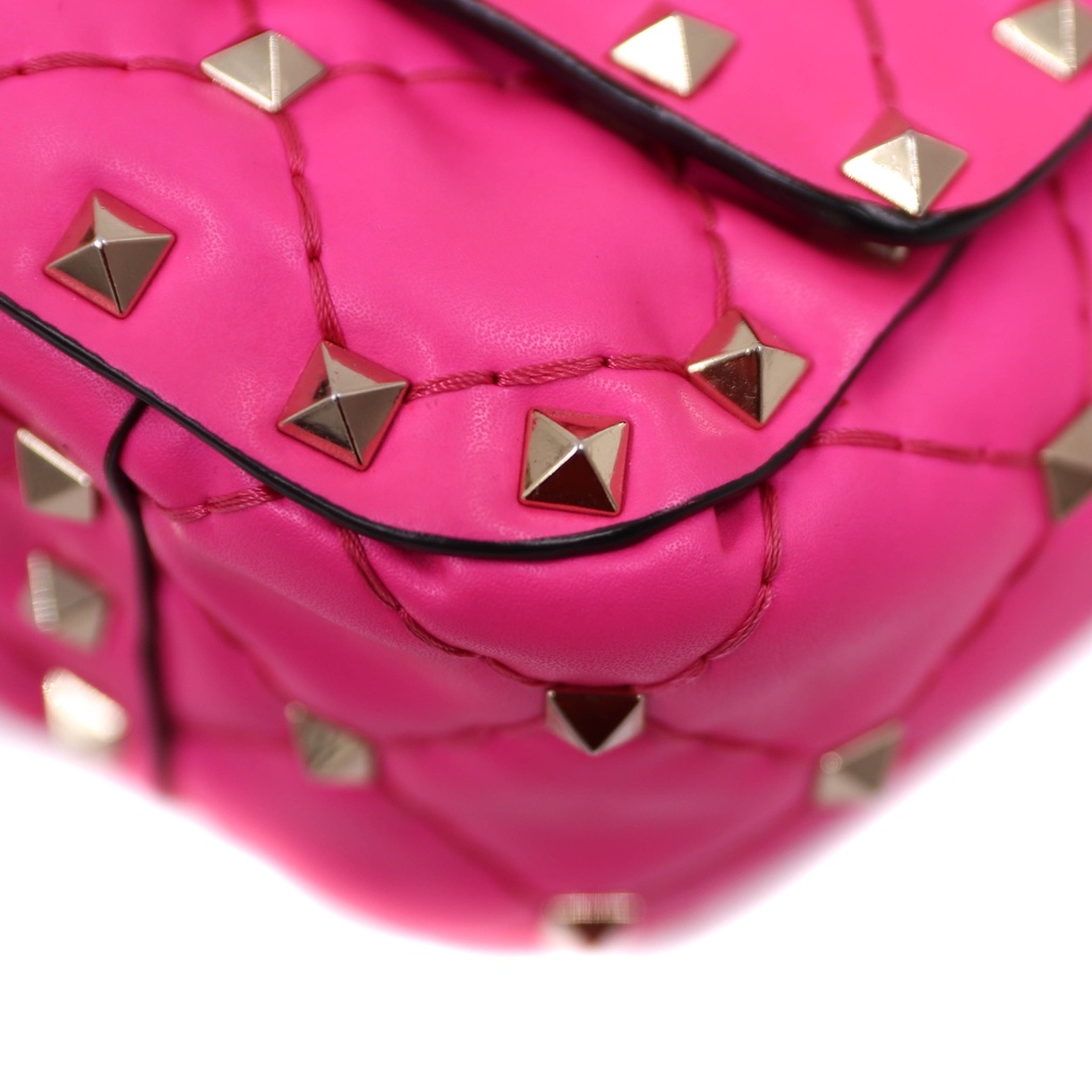 Valentino Pink Leather Micro Rockstud Spike Crossbody Bag