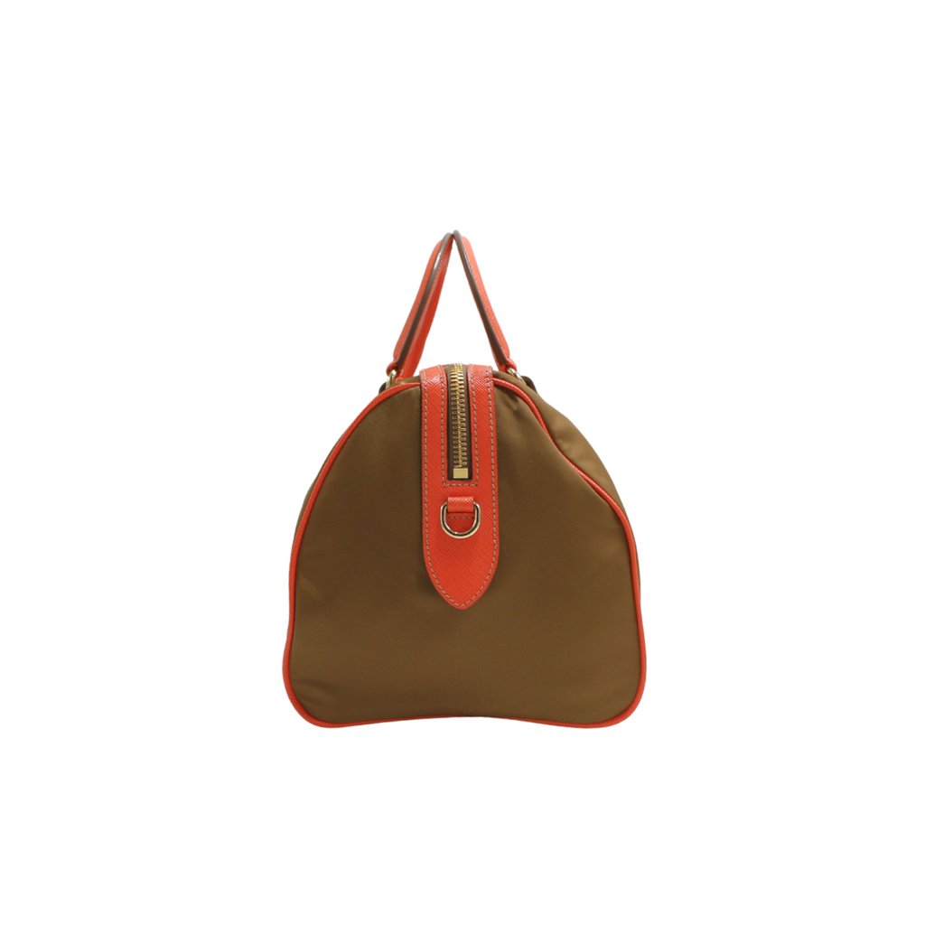 Prada Re-Edition Camel 1978 Medium Re-nylon And Saffiano Leather Two-handle Bag