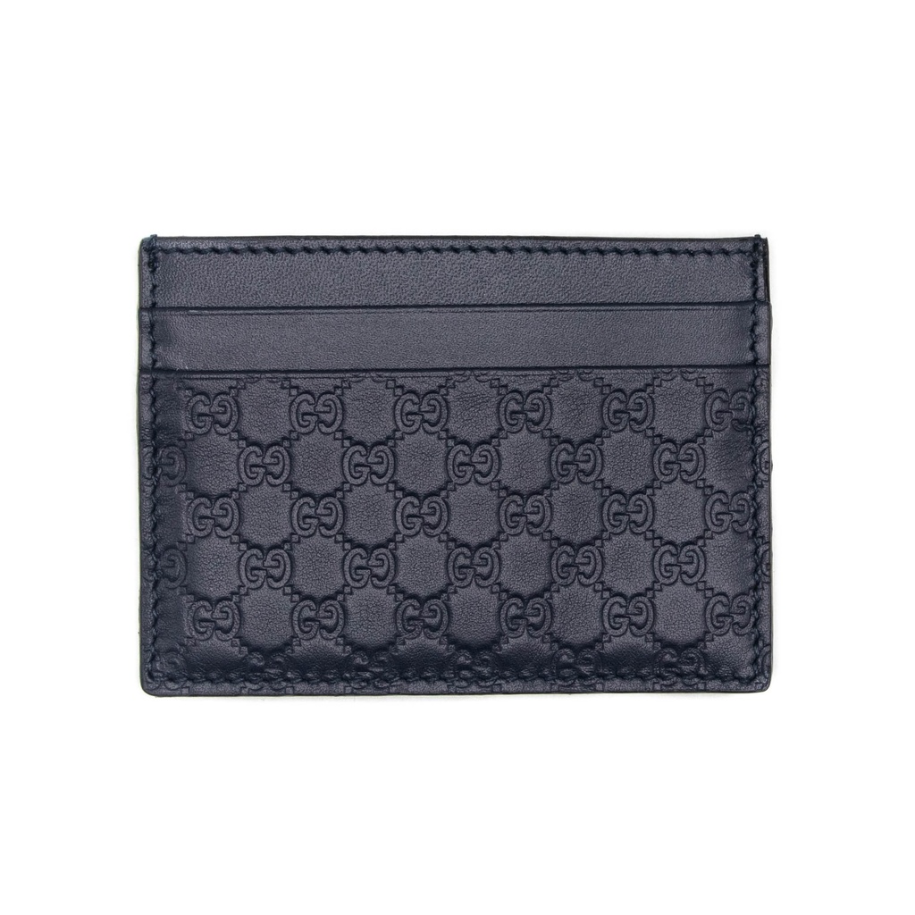 Gucci - 9140 Microguccissima B|ue Leather Card Case Wallet 262837