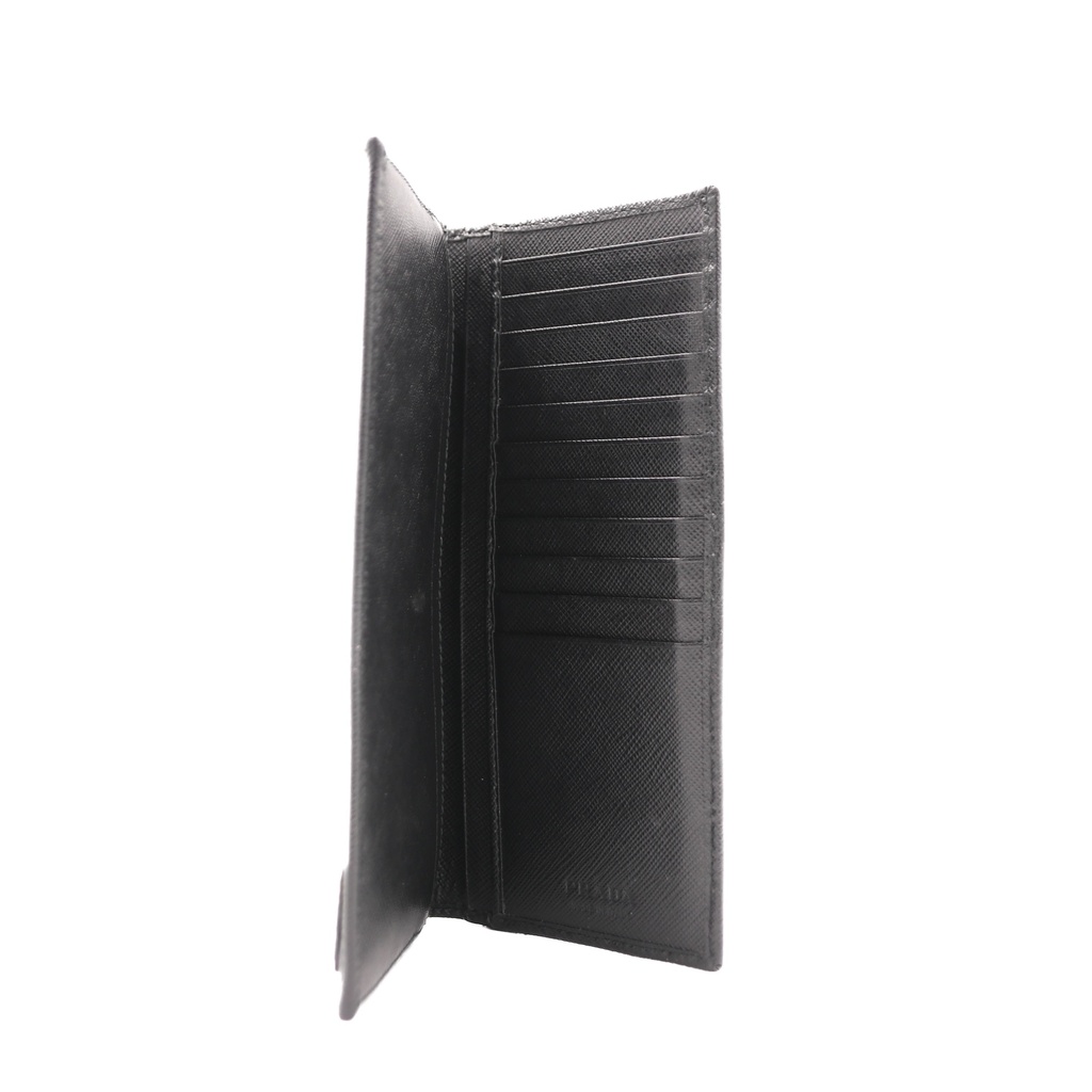 Prada Saffiano Long Folded Wallet Black