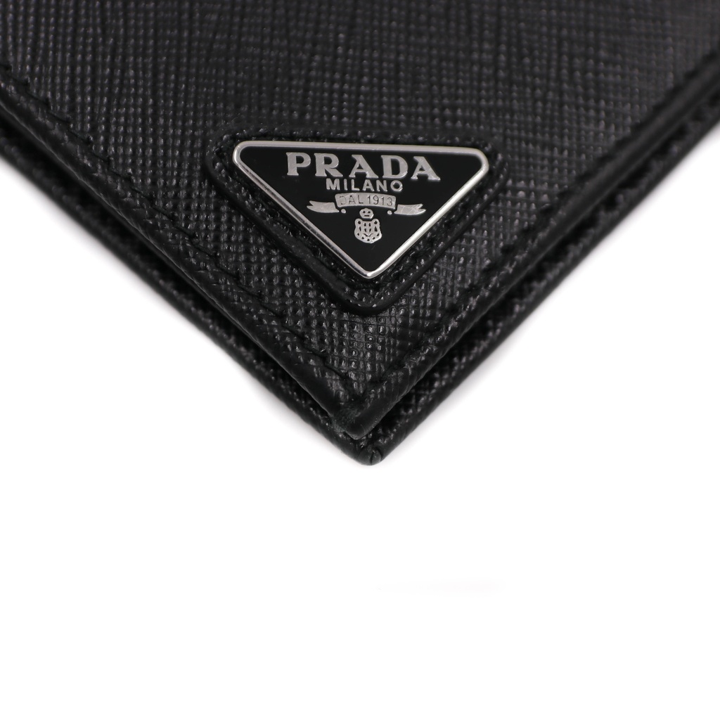 Prada Saffiano Long Folded Wallet Black