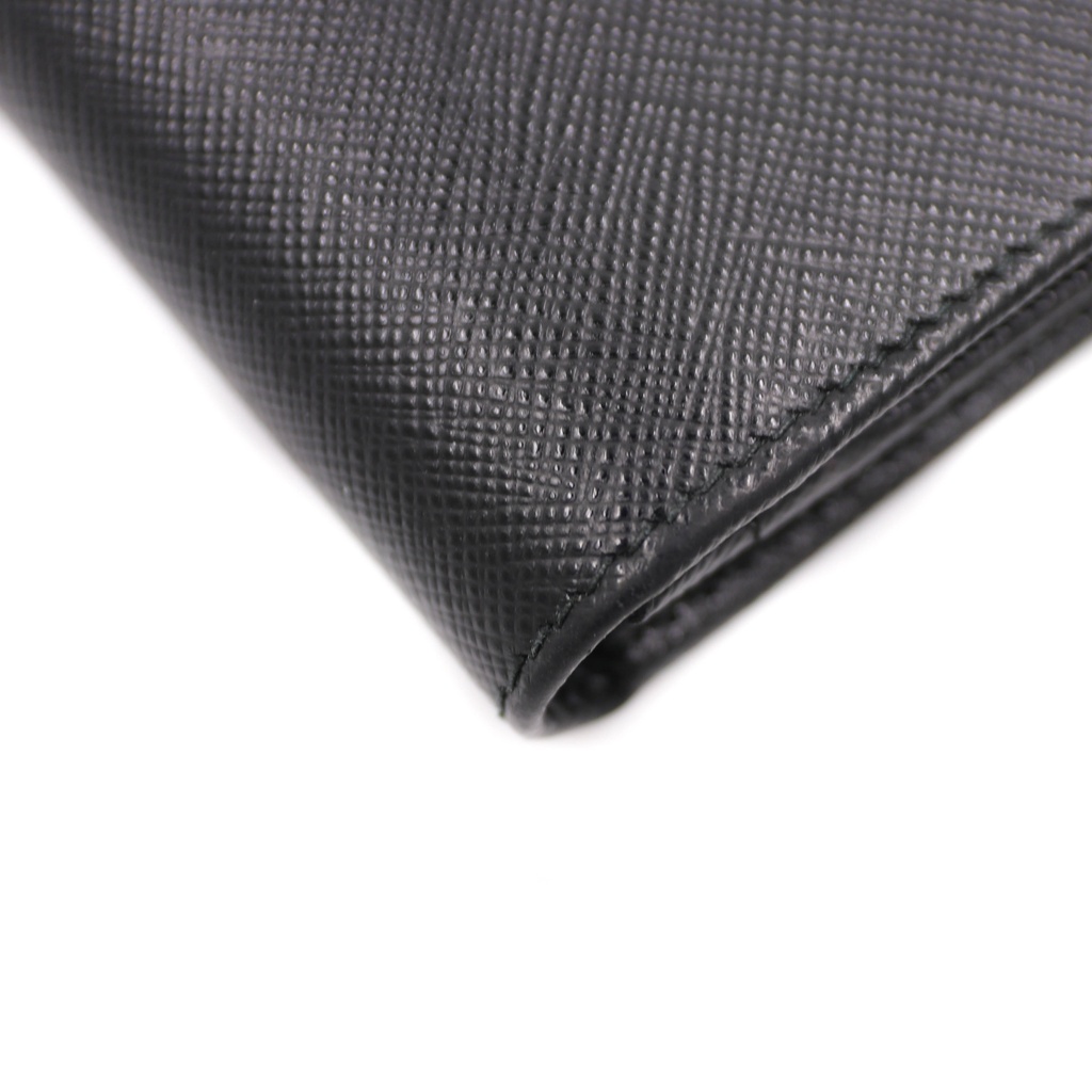 Prada Saffiano Long Folded Wallet Black