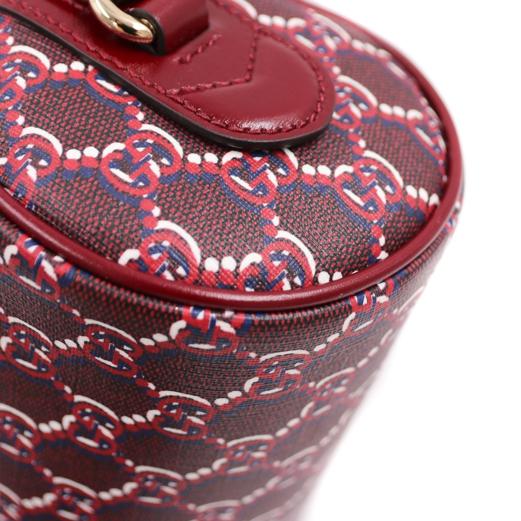 Gucci GG Shadow Canvas Leather Cosmetic Bag Burgundy 796231