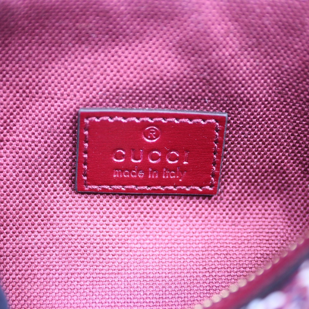 Gucci GG Shadow Canvas Leather Cosmetic Bag Burgundy 796231