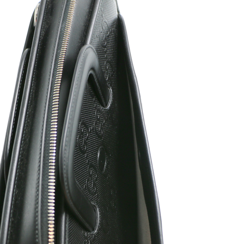 Gucci Jumbo GG Embossed Calfskin Medium Briefcase Black 725165