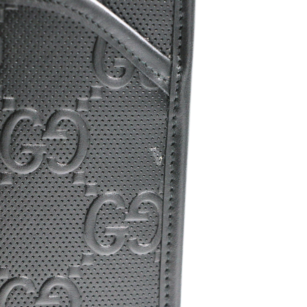 Gucci Jumbo GG Embossed Calfskin Medium Briefcase Black 725165