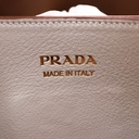 Prada Buckle Small Leather Handbag With Double Belt White