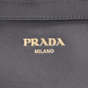 Prada Buckle Small Leather Handbag With Double Belt Black