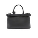 Prada Buckle Small Leather Handbag With Double Belt Black