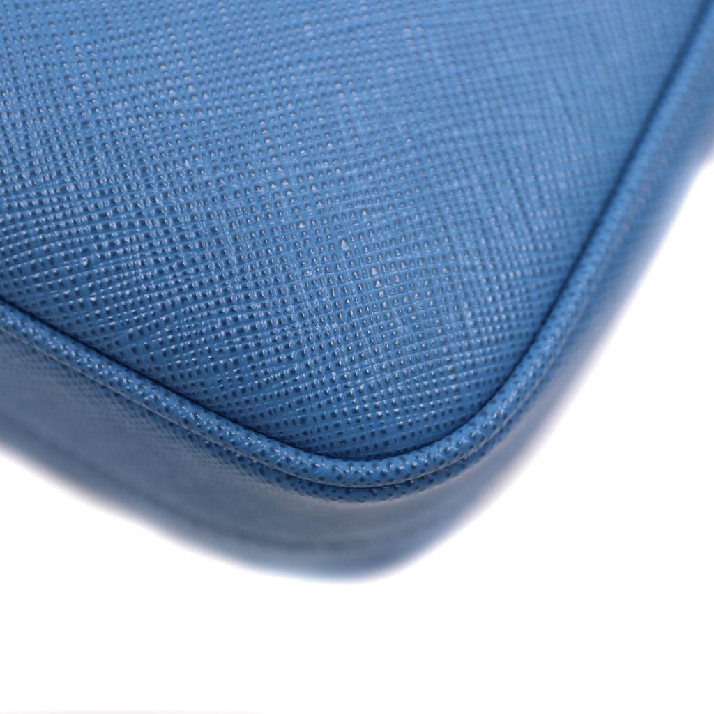 Prada Enameled Metal Triangle Re-Edition Blue 2005