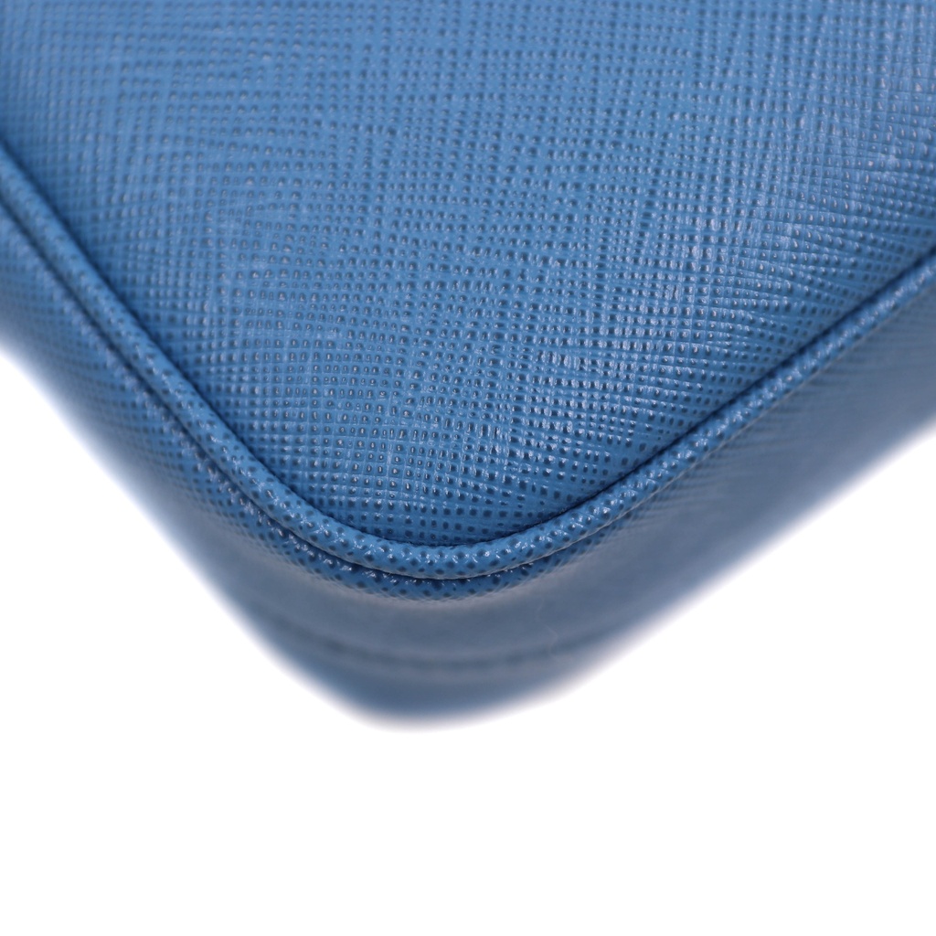 Prada Enameled Metal Triangle Re-Edition Blue 2005