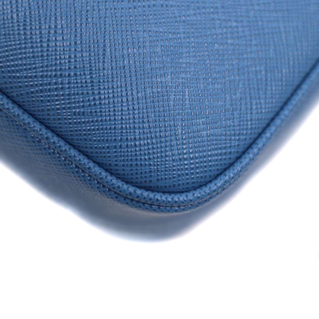 Prada Enameled Metal Triangle Re-Edition Blue 2005