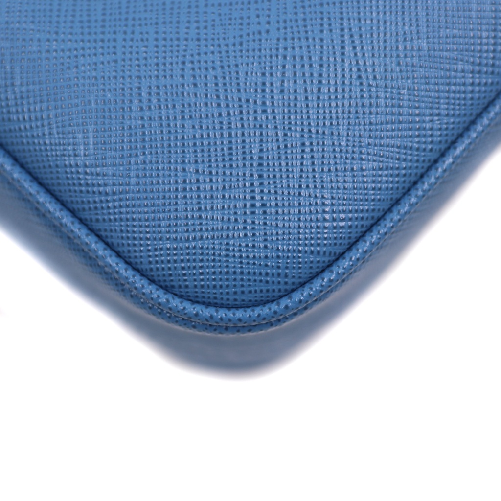 Prada Enameled Metal Triangle Re-Edition Blue 2005