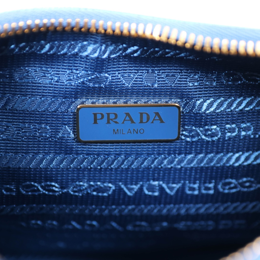 Prada Enameled Metal Triangle Re-Edition Blue 2005