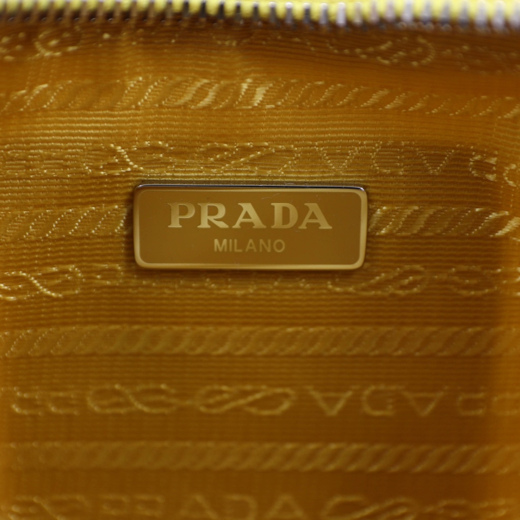 Prada 2005 Shoulder Bag Yellow in Re-Nylon with Silver Tone