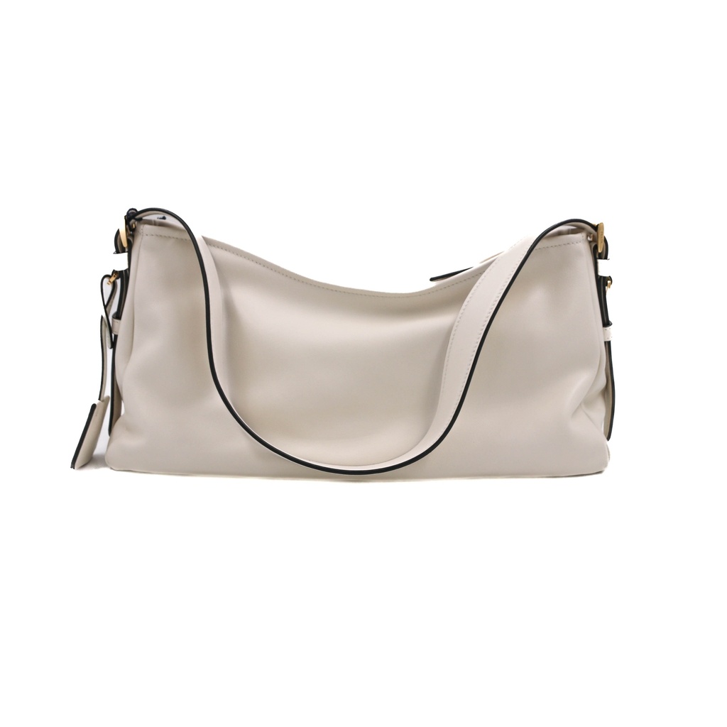 Prada Aimee Medium Leather Shoulder Bag in Natural
