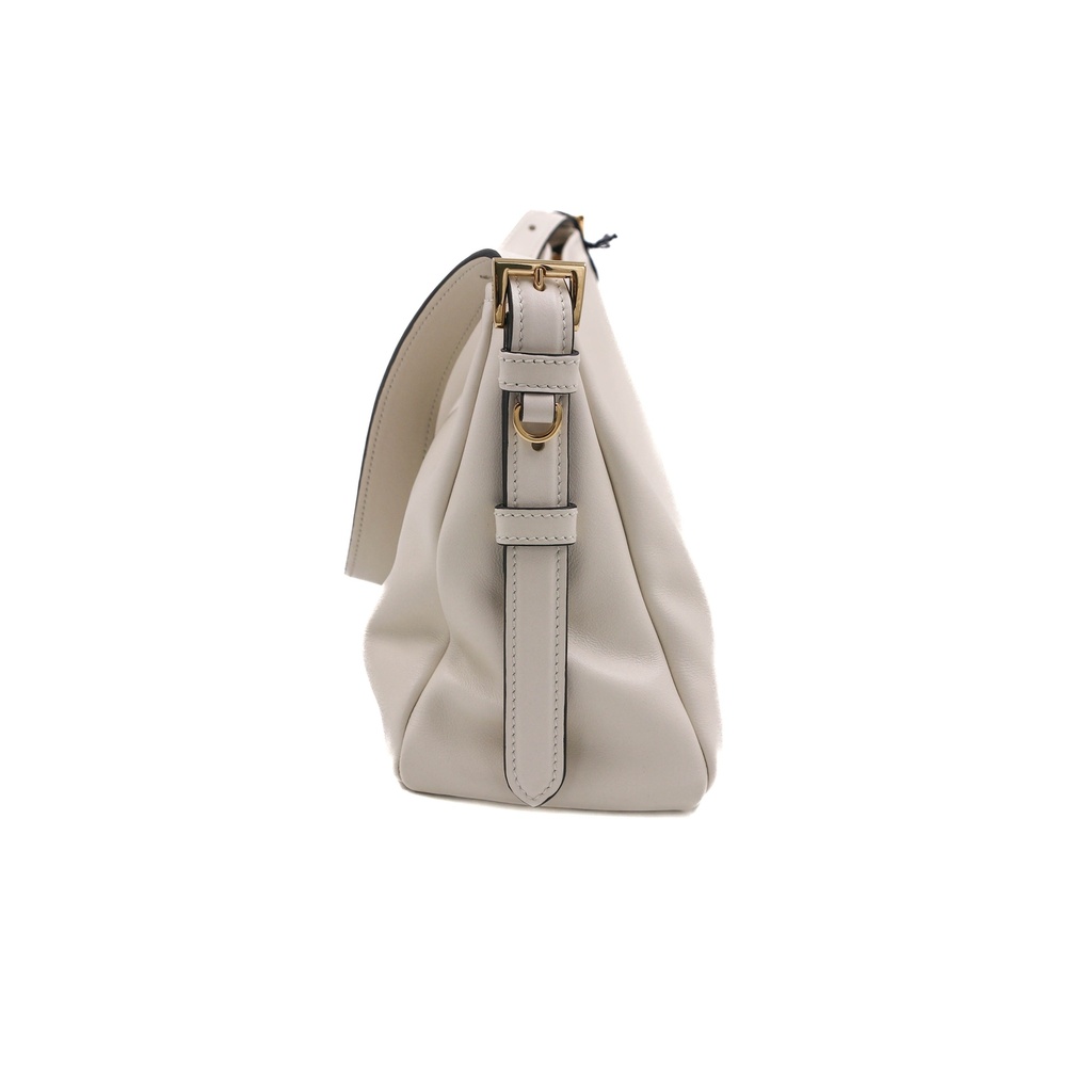 Prada Aimee Medium Leather Shoulder Bag in Natural