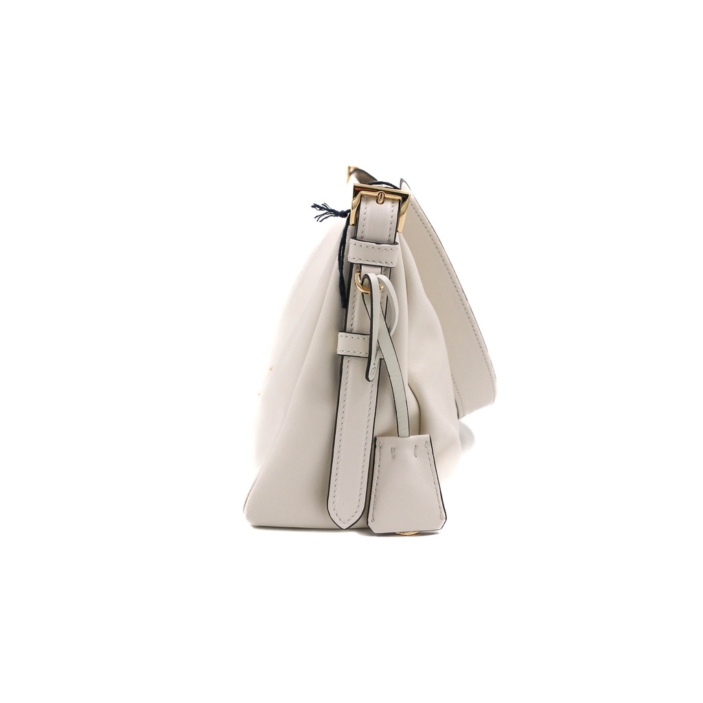 Prada Aimee Medium Leather Shoulder Bag in Natural