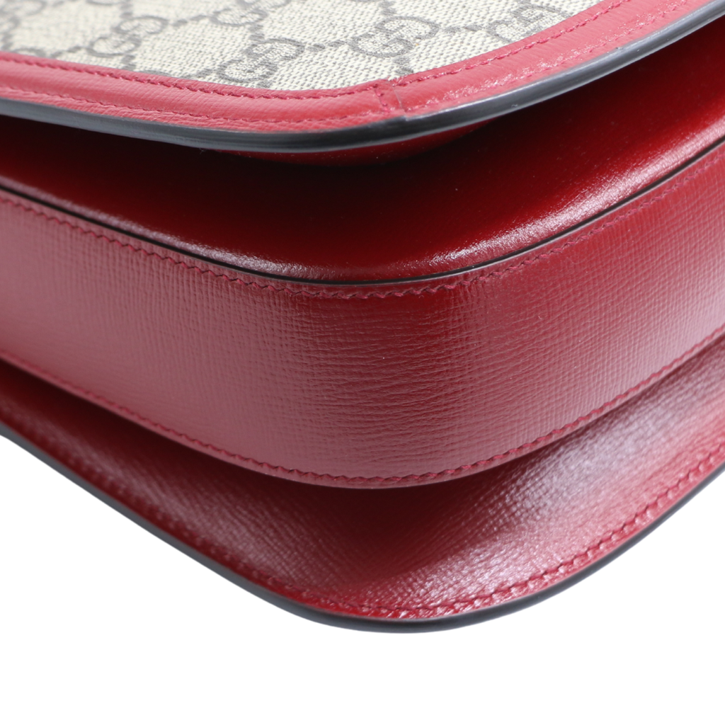 Gucci GG Supreme Horsebit 1955 PVC & Leather Shoulder Bag 602204