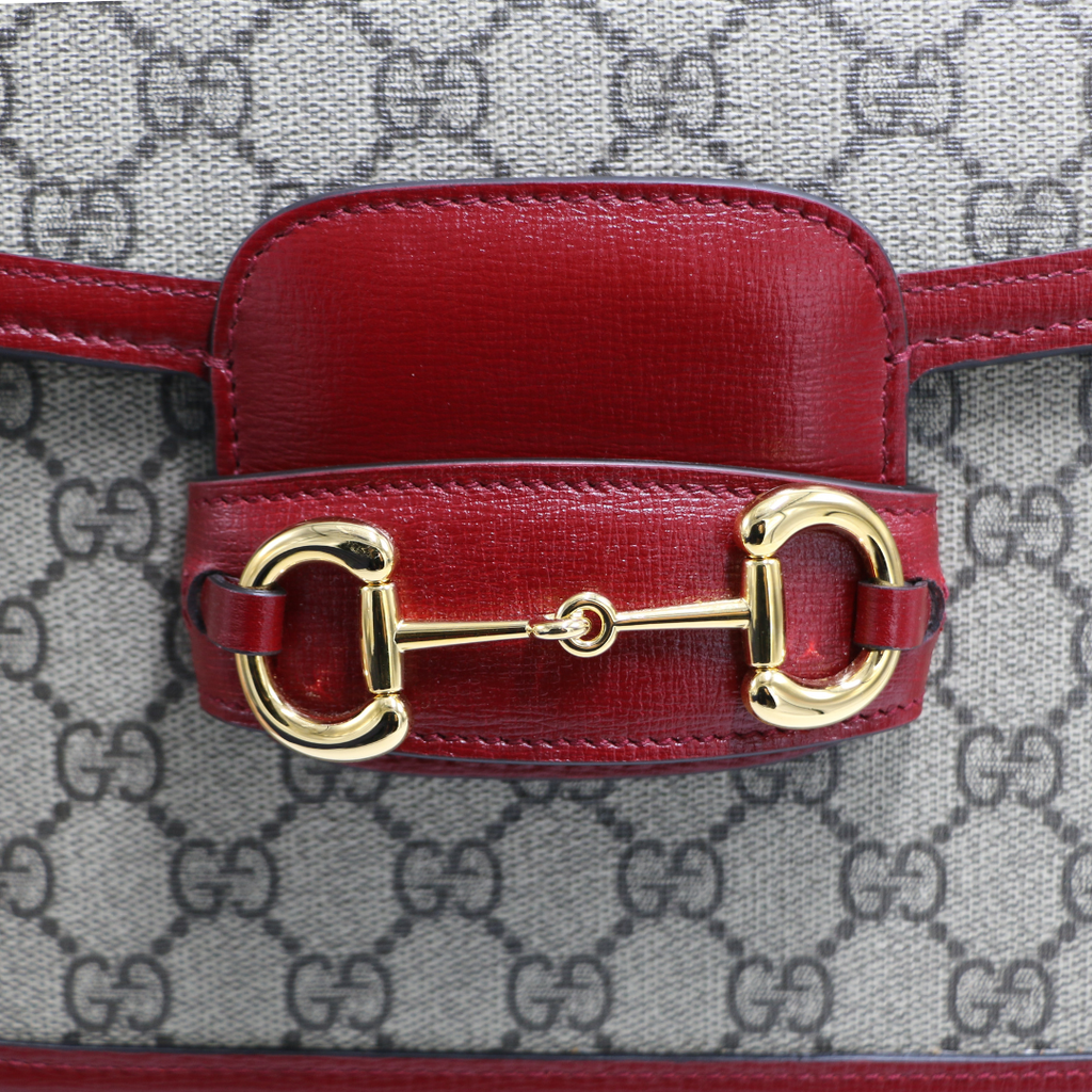 Gucci GG Supreme Horsebit 1955 PVC & Leather Shoulder Bag 602204
