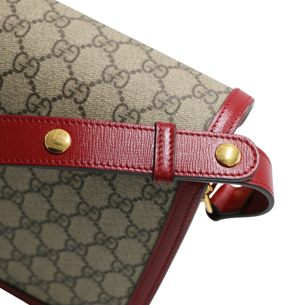 Gucci GG Supreme Horsebit 1955 PVC & Leather Shoulder Bag 602204