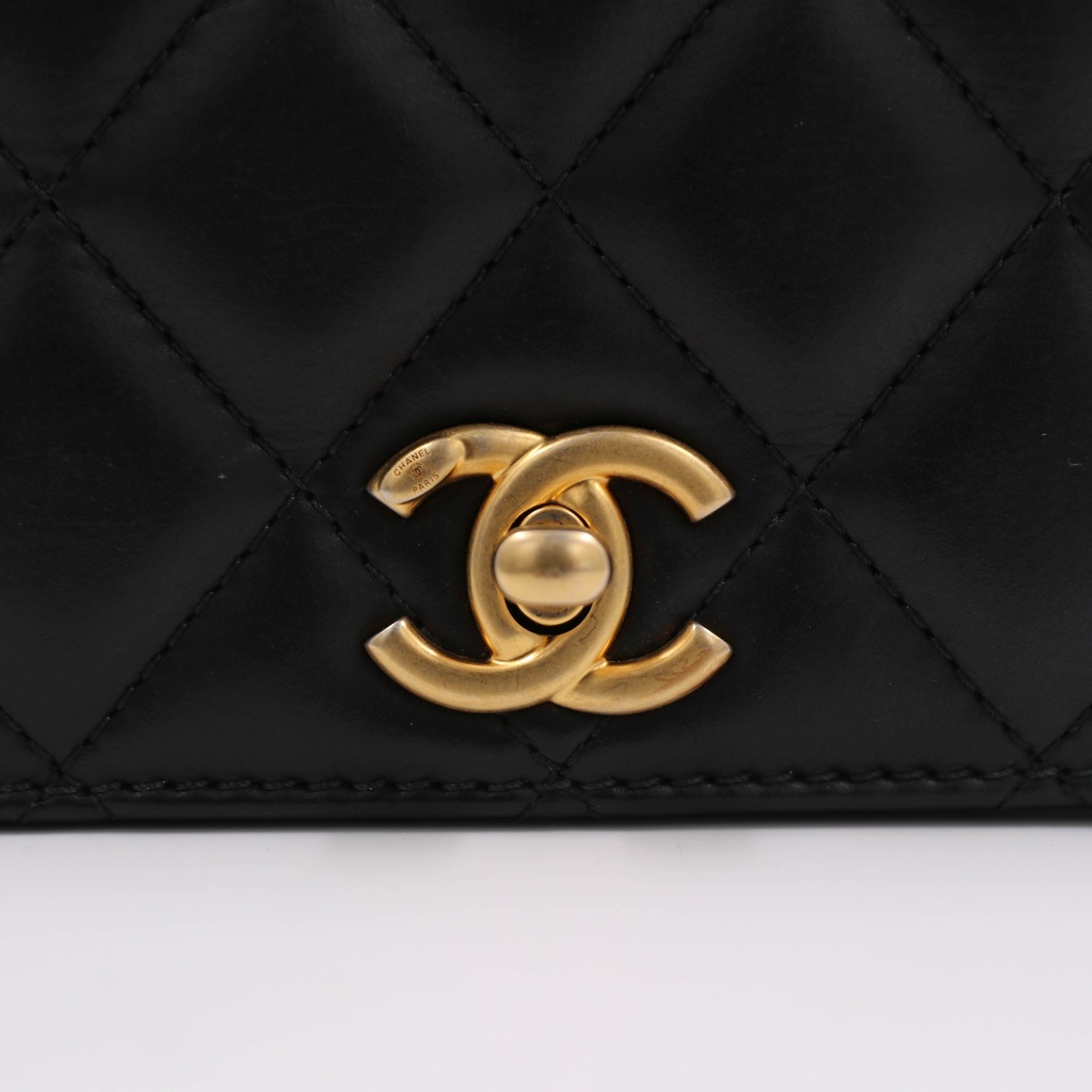 Chanel Quilted Lambskin Black Flap Shoulder Bag