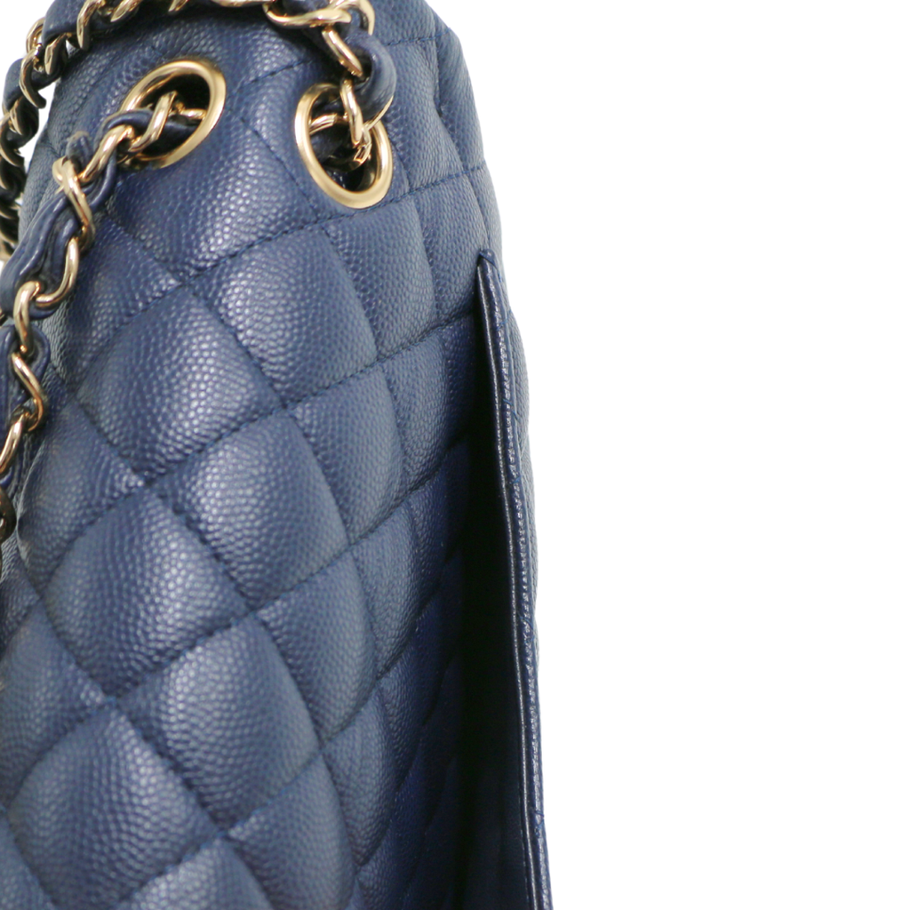 Chanel Classic Caviar Double Flap Small Navy Blue