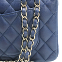 Chanel Classic Caviar Double Flap Small Navy Blue