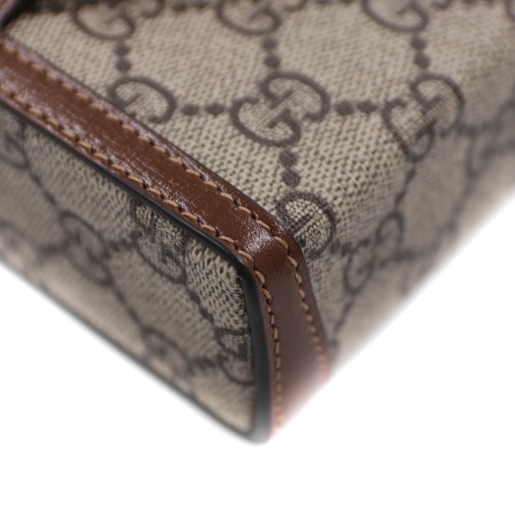 Gucci GG Supreme Horsebit 1955 Mini Brown Bag 625615