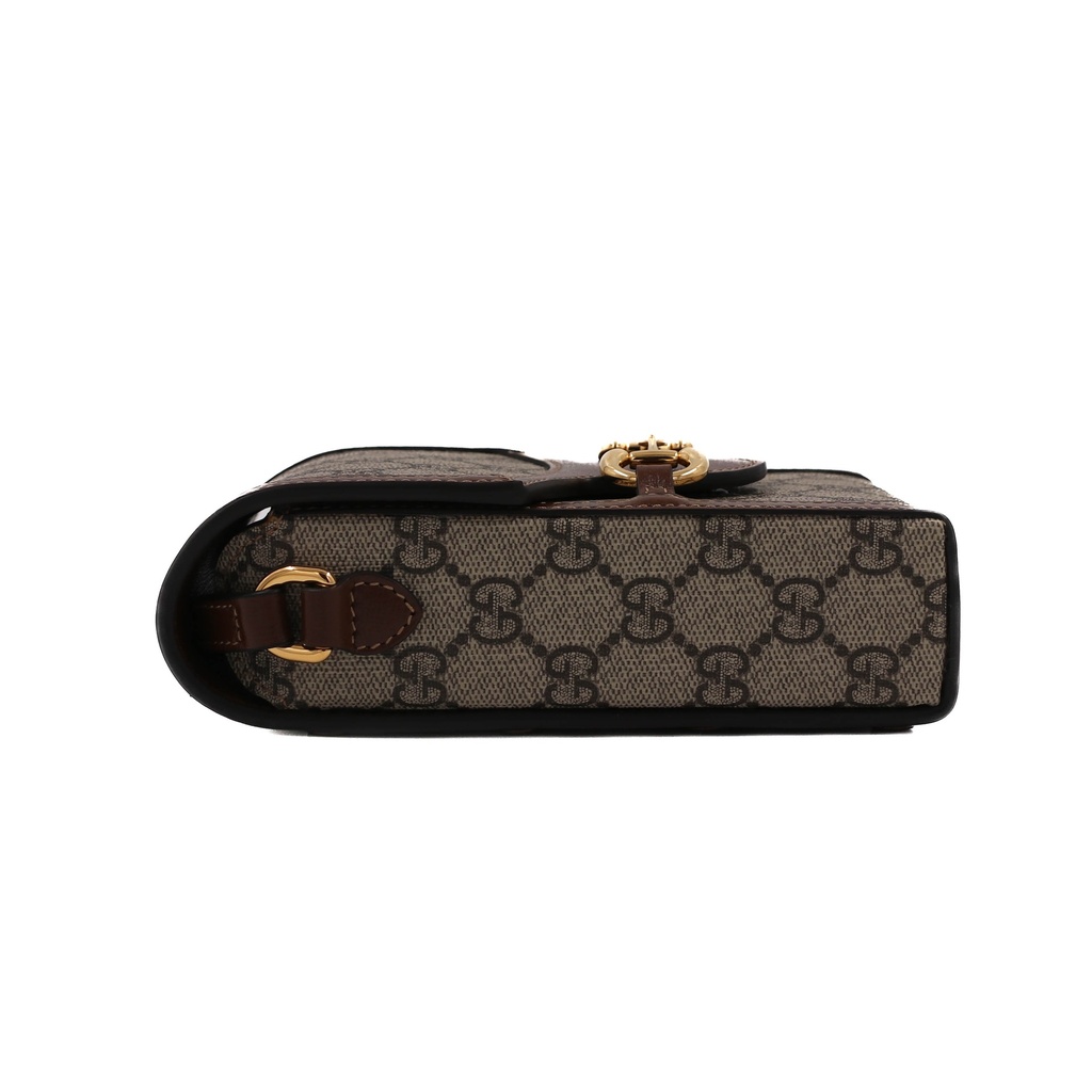 Gucci GG Supreme Horsebit 1955 Mini Brown Bag 625615