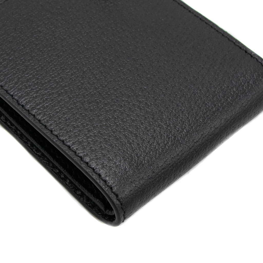 Gucci Calfskin Boar Effect GG Marmont Bi-Fold Wallet Black 428726