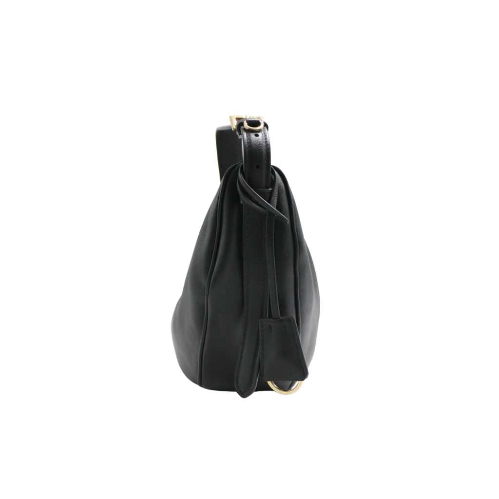 Prada Demi-Lune Large Leather Shoulder Bag Black