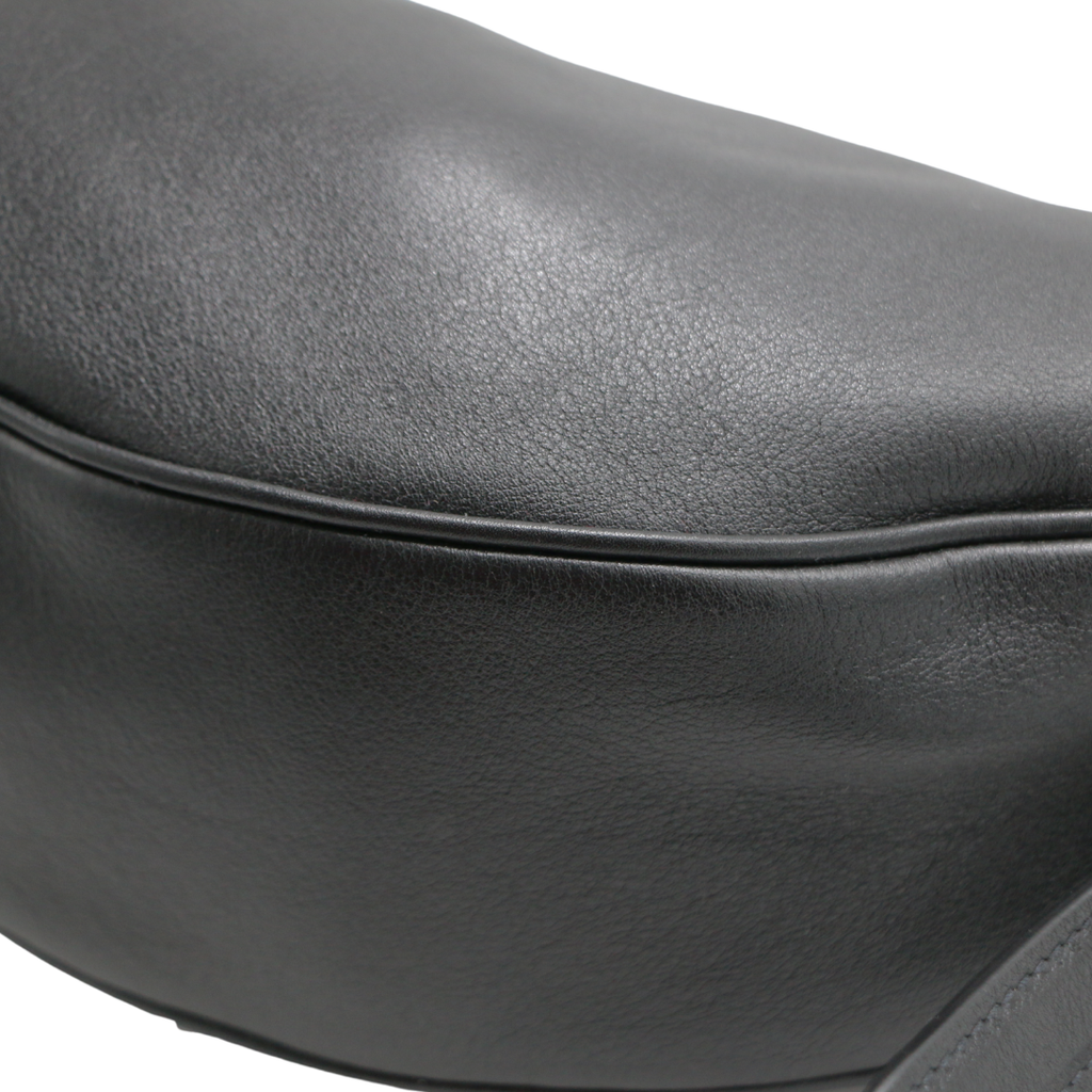 Prada Demi-Lune Large Leather Shoulder Bag Black