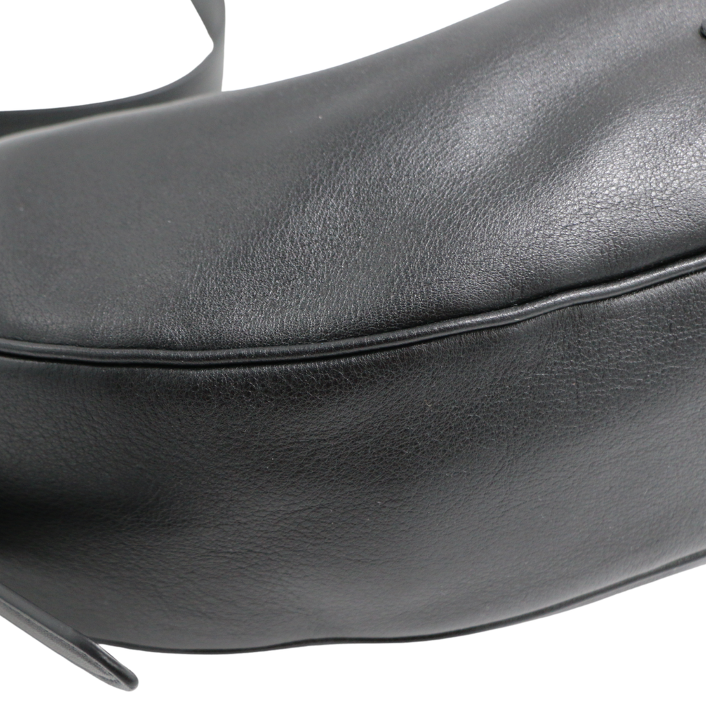 Prada Demi-Lune Large Leather Shoulder Bag Black