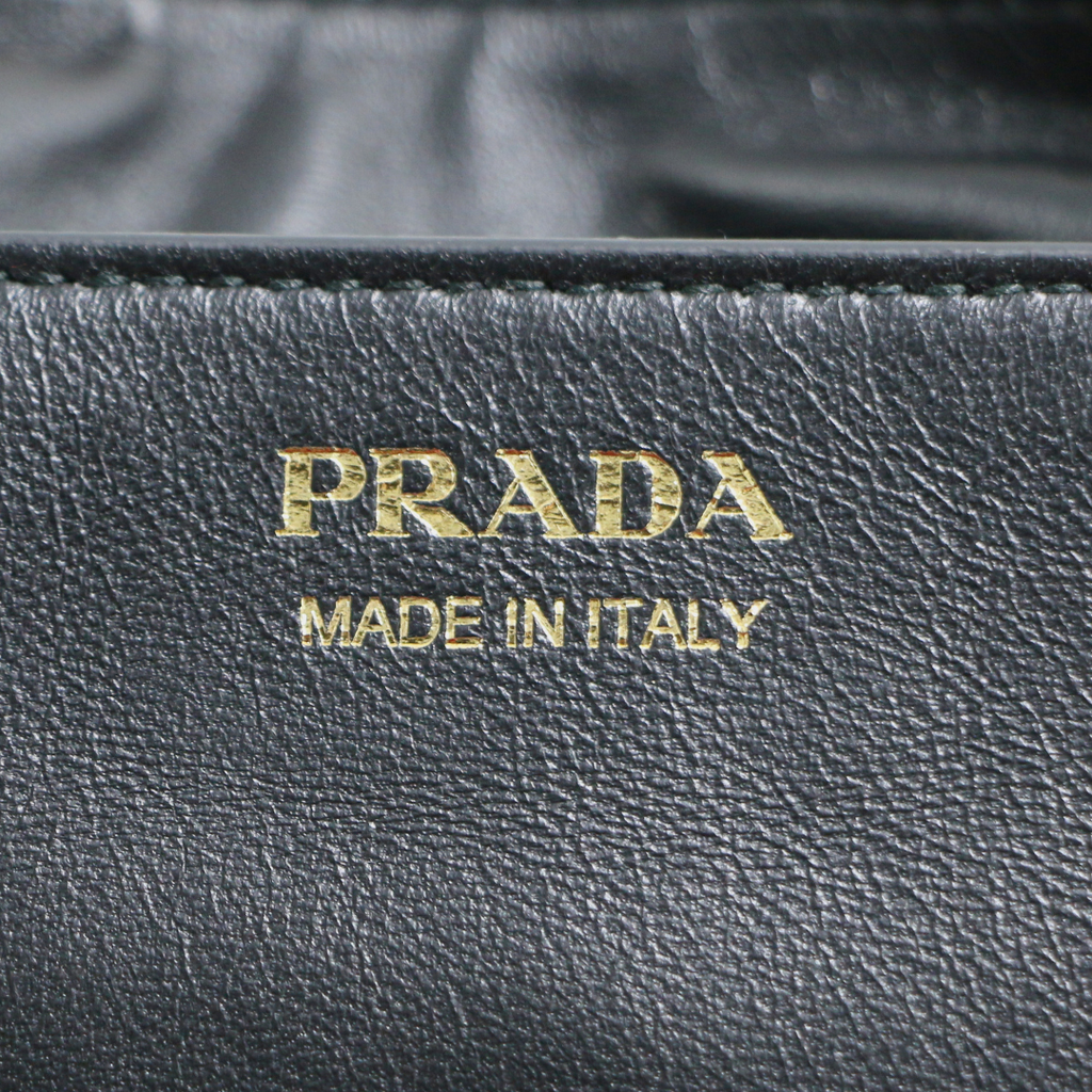 Prada Demi-Lune Large Leather Shoulder Bag Black