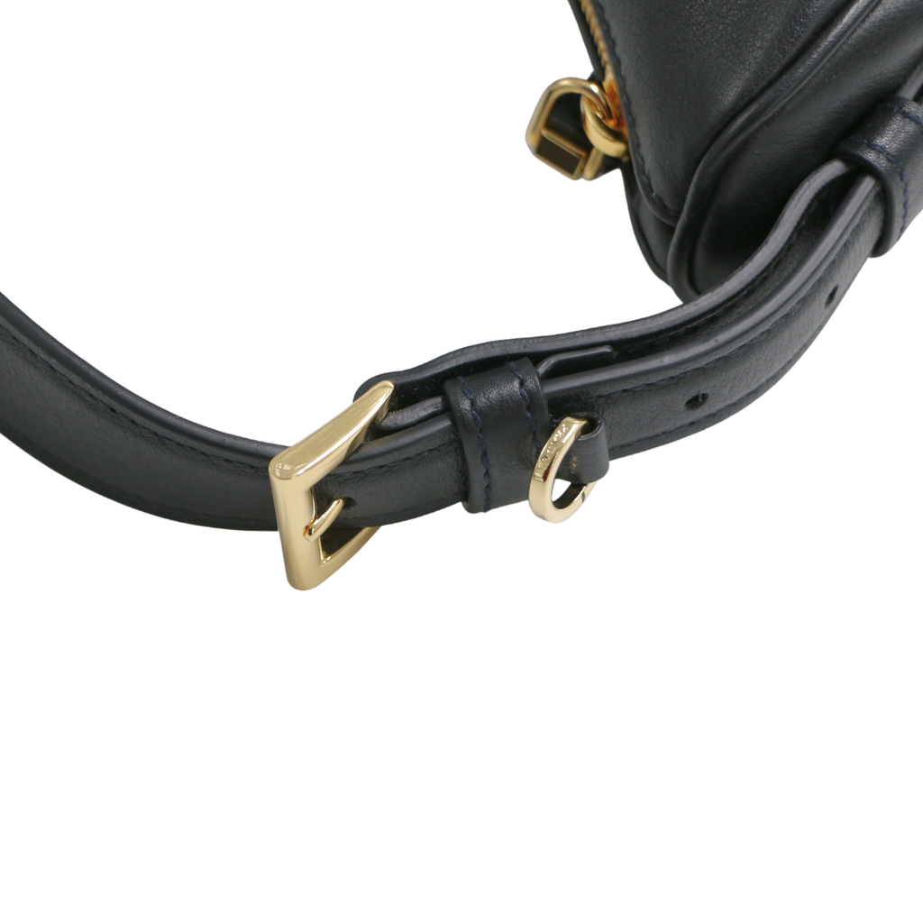 Prada Demi-Lune Large Leather Shoulder Bag Black