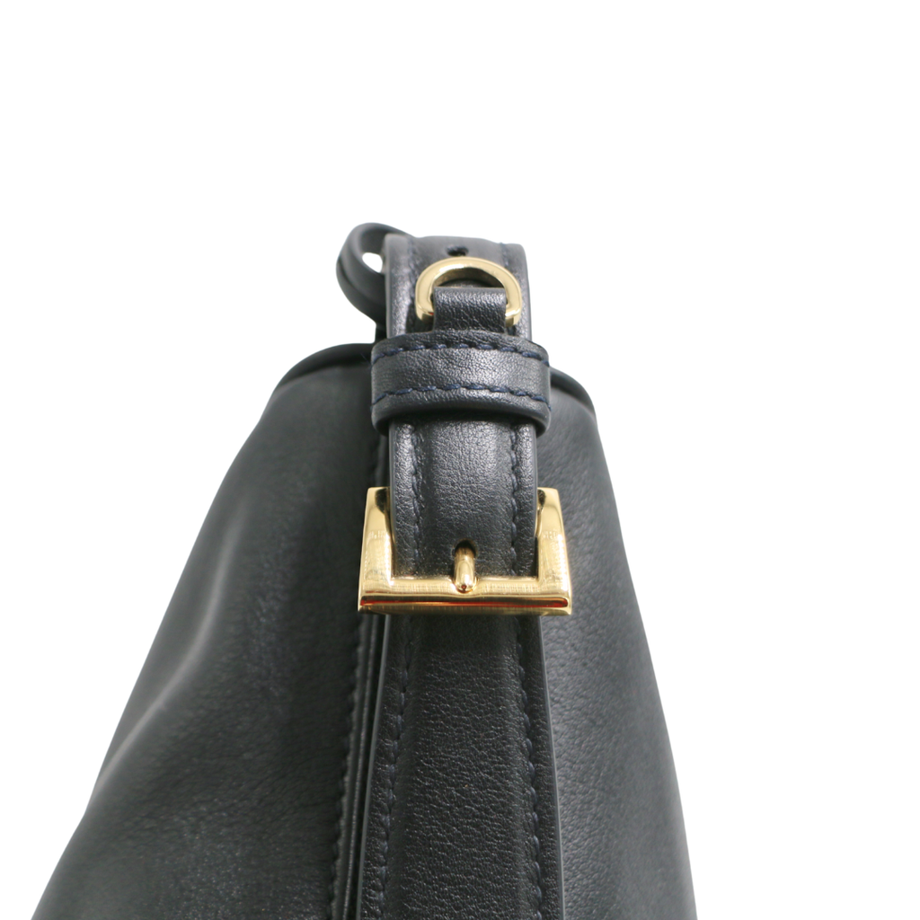 Prada Demi-Lune Large Leather Shoulder Bag Black